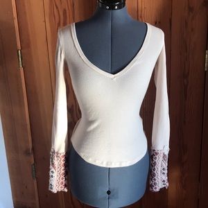 Cream Free people long sleeve